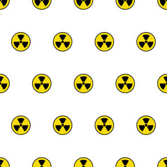 danger hazard nuclear icon. Radioactive sign seamless pattern. Attention uranium atomic illustration vector eps 10