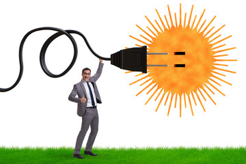 Wall Mural - Businessman in solar energy concept