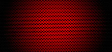 Red Seamless Illustration Background With Dots And Black Gradient Pattern.