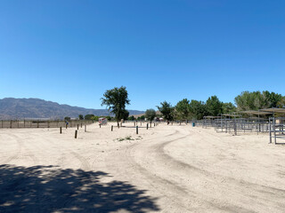 Wall Mural - horse ranch stables rodeo riding center empty coral ride show fairground cowboy arena fairgrounds