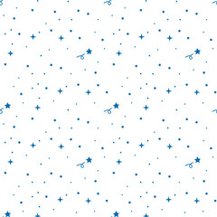 Wall Mural - blue star seamless pattern on white background