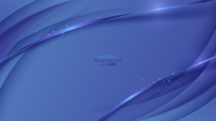Wall Mural - glitter light effect on abstract purple background with curve. vector illustration