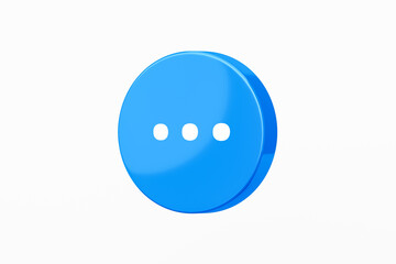 Wall Mural - blue 3d chat message icon isolated on white background of conversation dialog speak bubble sign or b