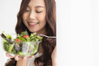 © Shutter B - Healthy lifestyle, Close up beautiful young asian woman cooking salad smiling happy. Healthy eating, Food and lifestyle, Health, Beauty, Dieting concept.