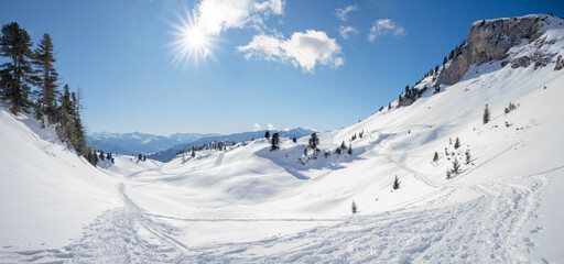 Wall Mural - dreamy winter landscape rofan alps, austria tirol