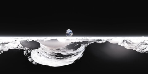 Wall Mural - lunar landscape. hdri . equidistant projection. spherical panorama. panorama 360. environment map, 3
