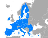 Fototapeta Nowy Jork - Karte der Europäischen Union in Europa