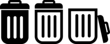 Trash Can Icon Design. Trash Dustbin Sign Icon. Recycle Icons Set. Trash Dustbin Sign
