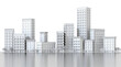 © IRStone - Beautiful city with periodic style buildings. 3D rendering illustration