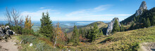 Landscape Panorama Kampenwand, View To Lake Chiemsee And Alpine Foothills, Upper Bavaria