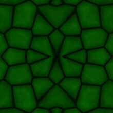 Green Seamless Texture. Green Abstraction With Mesh, Mirror, Symmetrical Patterns. The Texture Of A Honeycomb On A Green Background.
