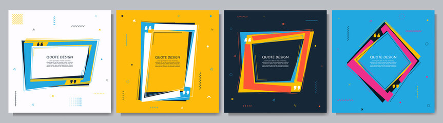 Wall Mural - vector illustration. abstract pop art frames with quotation. geometric design element for social med