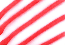Red Spray Stain Paint Diagonal Lines, Stripe Isolated On White Background And Texture