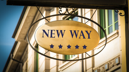 Wall Mural - Street Sign New Way