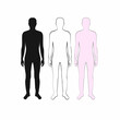 © Igor - man silhouette black, white, pink with outline, vector