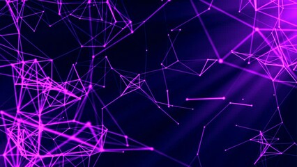 Wall Mural - geometric lines in connections with points. motion. polygonal plexus of lines on computer background