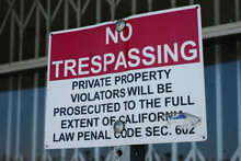No Trespassing On Private Property Sign