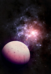 Wall Mural - exploration of new worlds, space and universe, new galaxies. planets in backlight. exoplanets. solar