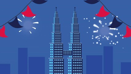 Sticker - malaysian petronas towers animation