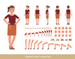 Woman wear red shirts character vector design. Create your own pose.