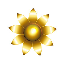 ゴールドに輝く、メダルのような金属のような向日葵の花　Sunflower Of Gold