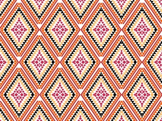 Wall Mural - Geometric pattern, Ikat textile, indigenous, Mexican, American, abstract background1