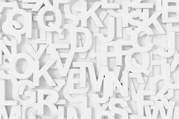Wall Mural - abstract background of alphabet. 3d rendering.