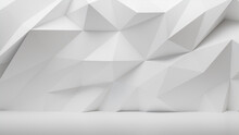 Angular Shaped 3D Wall Wallpaper With White Futuristic Surface. Light 3D Render.