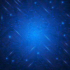 Wall Mural - Abstract blue technology circuit board electronic pattern lines vector background.