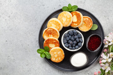 Sticker - Cottage pancakes with jam, sour cream and berries