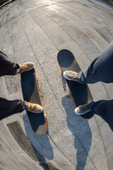 Wall Mural - Skateboarder skateboarding outdoors in city