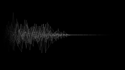 3d abstract sound wave background. Digital technology waveform on empty backdrop. Science, big data, network concept