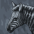 pixel art wild zebra portrait