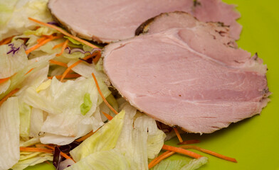 Canarian cuisine - pata asada, i.e. roasted leg of pork, one of the most popular way of preparation of pork on Canary Islands
