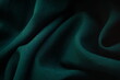 Emerald material chiffon waves, delicate dark green thin fabric
