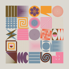 Canvas Print - Modern Vector Graphics Collection Of Various Geometric Shapes and Abstract Forms