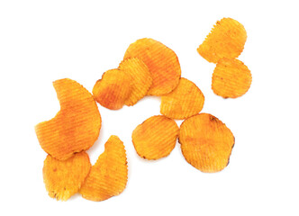 Wall Mural - Chips isolated on white background.