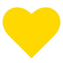 Yellow Heart On A White Background. Vector Graphics.