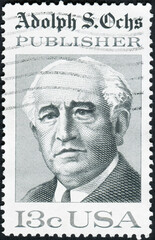 Wall Mural - USA - CIRCA 1976: Postage stamp shows portrait of Adolph Ochs 