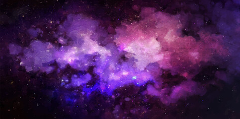 Wall Mural - vector cosmic illustration. beautiful colorful space background. watercolor cosmos