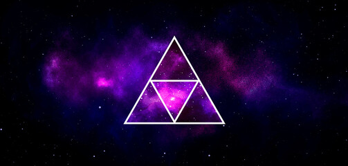 Wall Mural - galaxy nebula background vector illustration with triangle