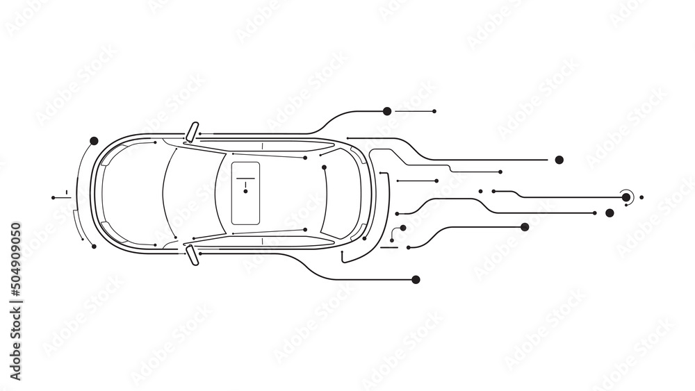 Autonomous artificial Intelligence smart car Stock Vector | Adobe Stock
