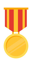 Golden Medal. Sport Winner Trophy. Vector Illustration