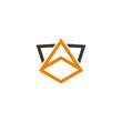 prism arrow simple geometric polygon logo vector