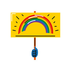 Poster - hand with LGBT placard