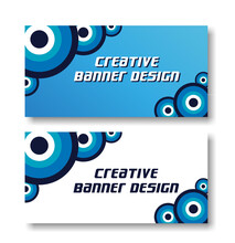 Creative And Unique Banner Design With Spiral And Blue Color Combination