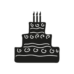 Sticker - birthday cake with candles