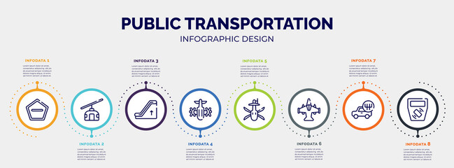 Wall Mural - infographic for public transportation concept. vector infographic template with icons and 8 option or steps. included do not enter, null, or up, army helicopter bottom view, military helicopter