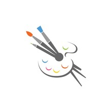 Painting Palette Icon Logo Design Illustration