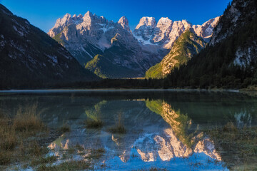 Wall Mural - Lago di Landro is a small mountain lake in the Dolomites Mountains of Northern Italy